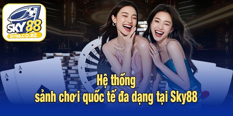 Hệ thống sảnh chơi quốc tế đa dạng tại Sky88